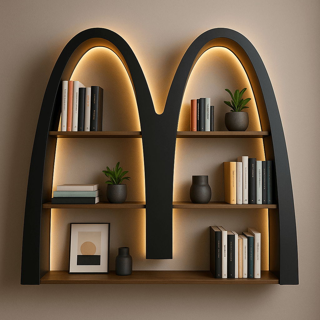 Creative Logo Shaped Bookshelf