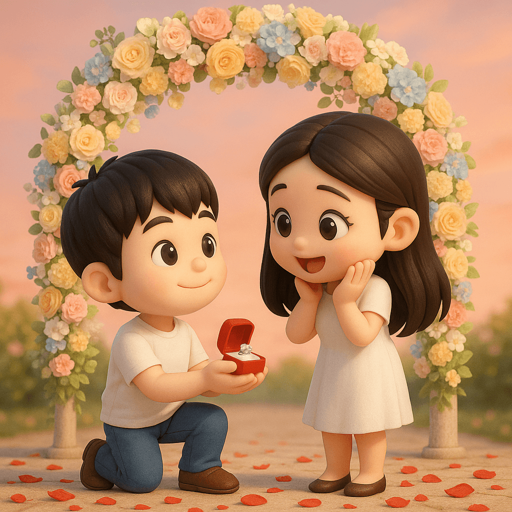 3D Chibi Proposal Scene