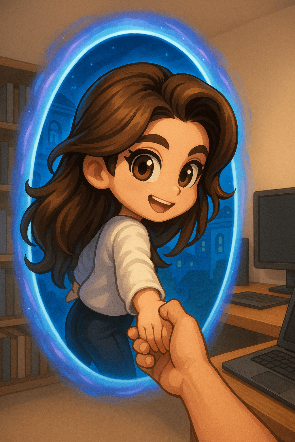 Character Stepping Through Portal