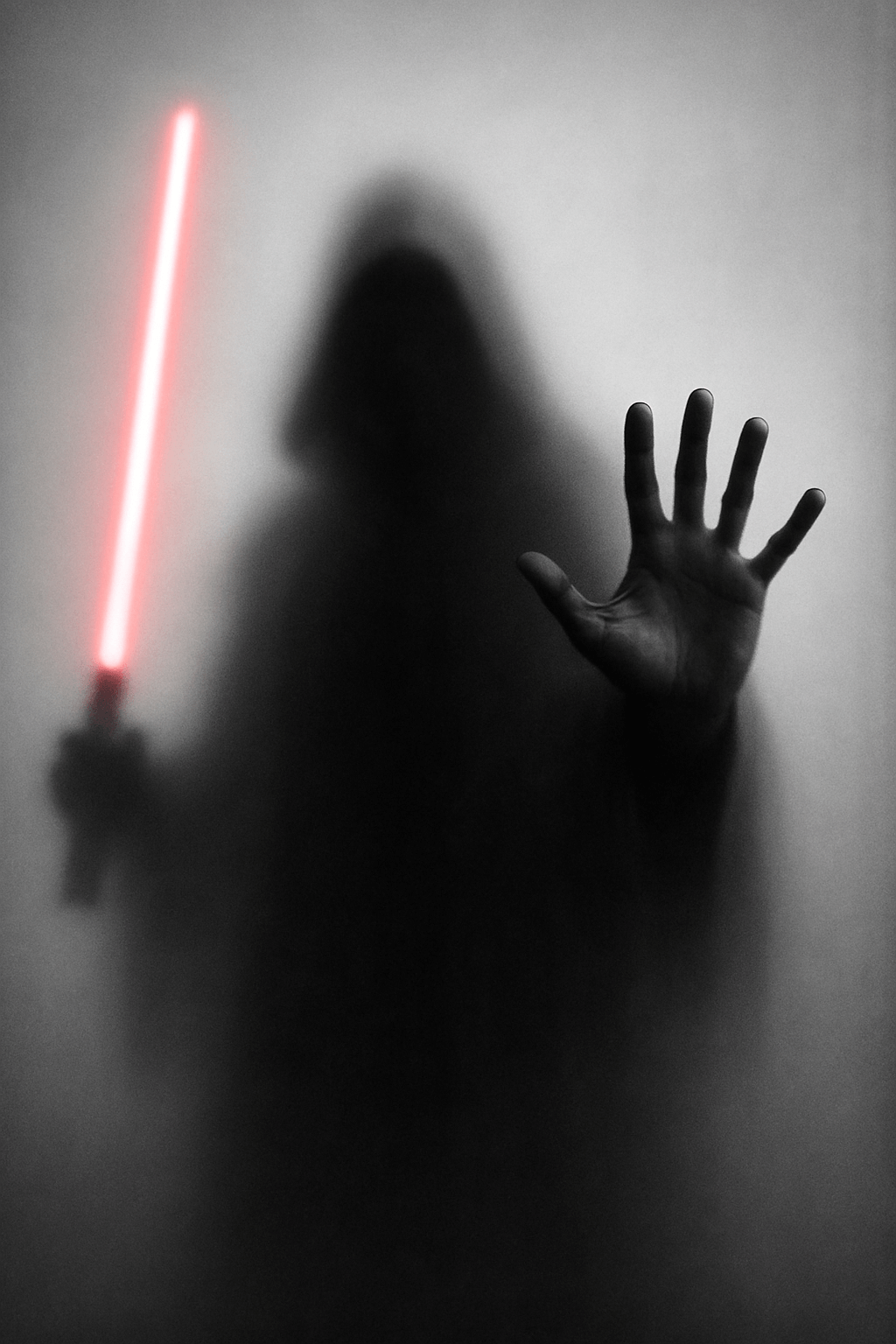 Blurred Silhouette Behind Frosted Glass